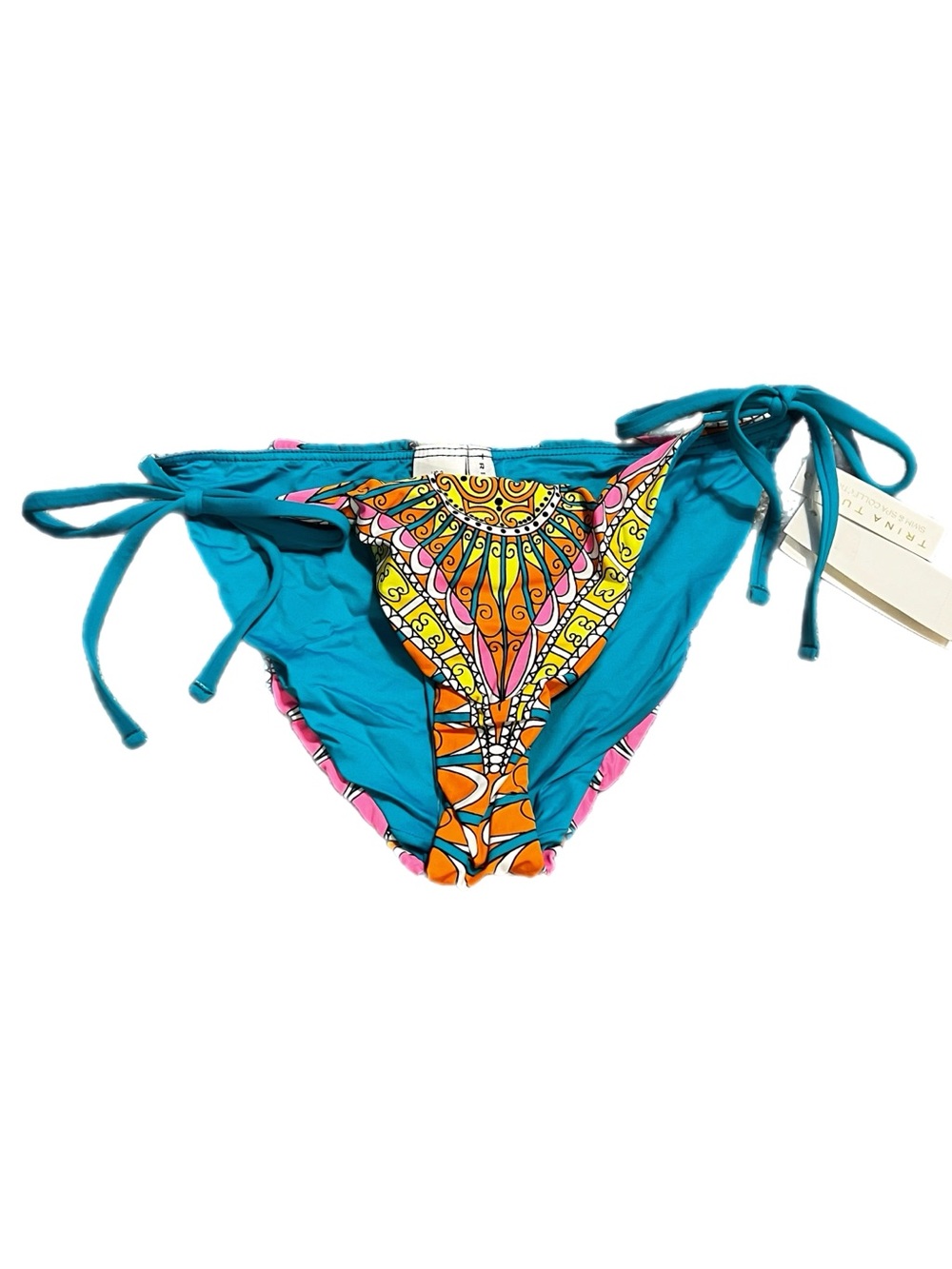 NWT Trina Turk Teal & Multicolor Tie-Side Bikini Bottom